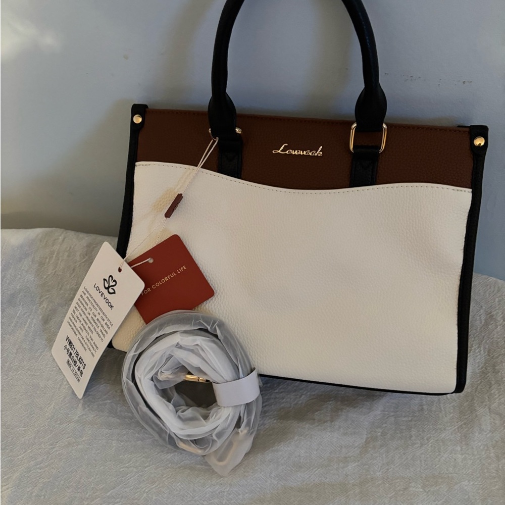 White and Brown Women's Bag Lovevook brand brand new with tags,shoulder strap